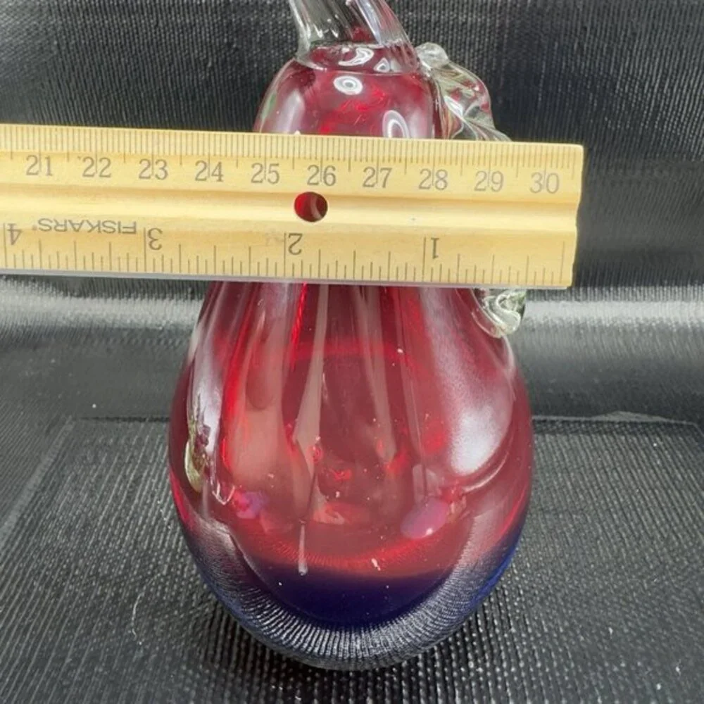 Thick Heavy Hand Blown Venetian‎ Art Glass Fruit Pear Paperweight Italian Glass